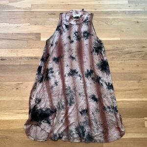 Ginger G Mock Neck Sleeveless Tie-Dye Shift Dress Women’s M